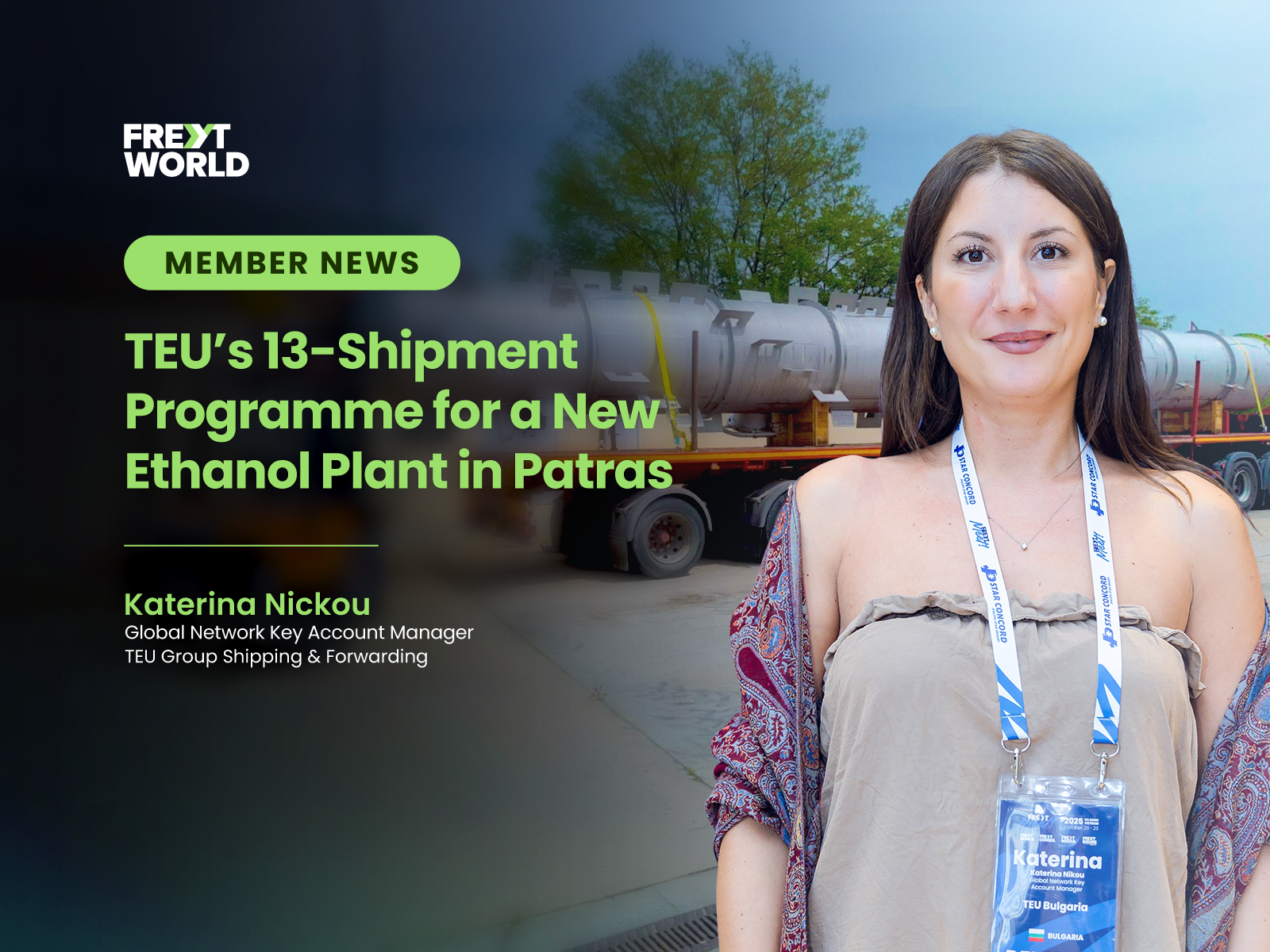 TEU’s 13-Shipment Programme for a New Ethanol Plant in Patras